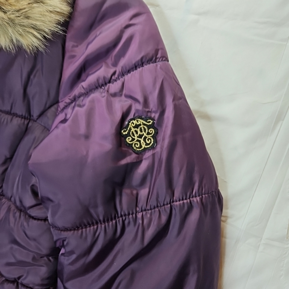 Jessica simpson Puffer Bomber Jacket Comfy Cozy In Season Purple  Size L 14-16 - Picture 3 of 16